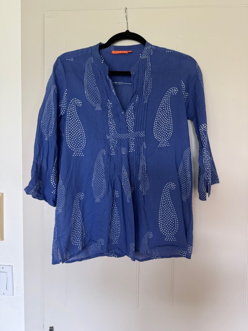 Oliphant Blue Printed Tunic Top